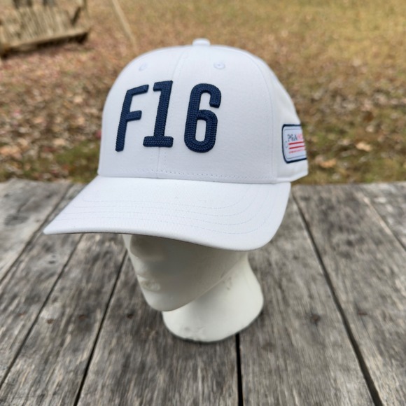 PGA HOPE Other - Folds of Honor‎ F16 Golf Hat White Blue Embroidered Logo Adjustable Snapback Men